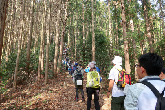 官ノ倉山直下の鎖場の大渋滞