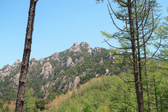 正面に瑞牆山