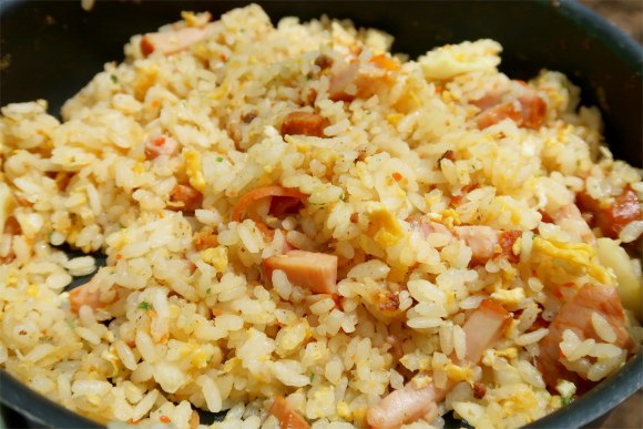 f:id:aohige0718:20190602151346j:plain 山の中で食べるチャーハン