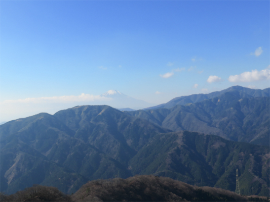 山北尾根からの三ノ塔～塔ノ岳、丹沢山景色