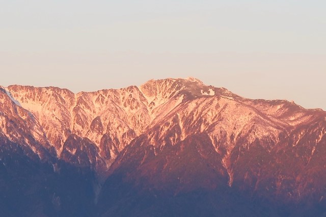 空木岳も茜色