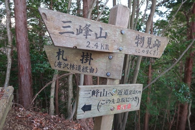 物見峠から唐沢林道入口