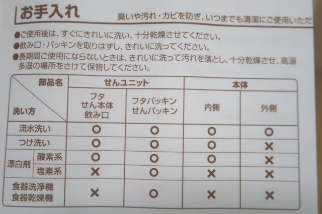 サーモス魔法瓶の洗い方