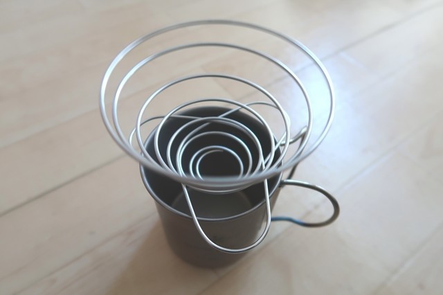 コーヒーバネットカップの上にセット