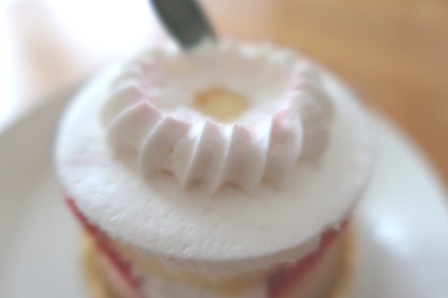 f:id:aohige0718:20200328161629j:plain 丈夫のイチゴを食べた後のケーキの様子