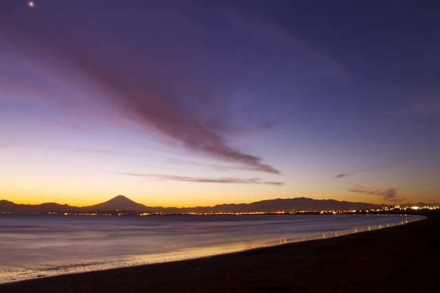 山の日・海の日・夕日と富士山・海の景色