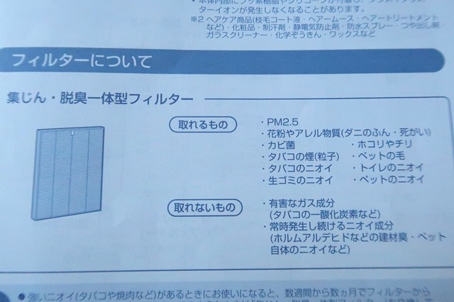 空気清浄機の性能