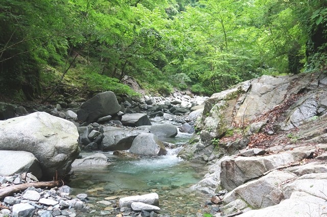 用木沢から犬越路のルート危険個所