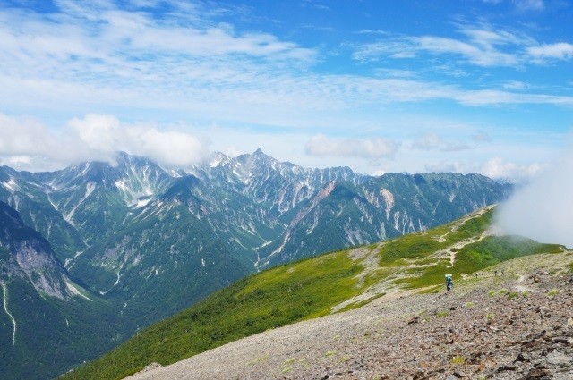 高山で登山