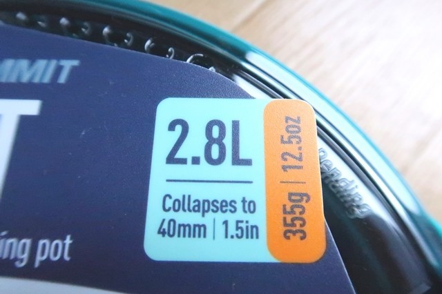 シートゥサミットクッカーX-ポット折り畳み式シリコン鍋２．８Ｌの容量