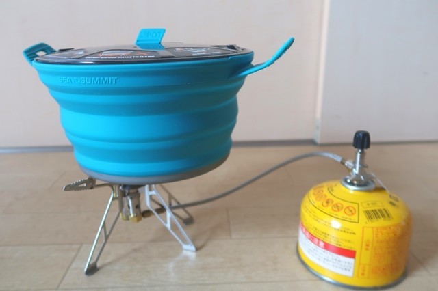 分離式シングルガスバーナープリムスＰ－１５５ＳでX-ポットを使ってみた