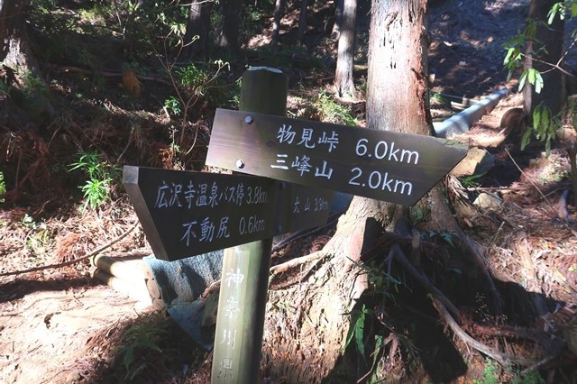 三峰山と大山方面ルートの分岐