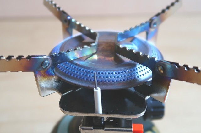 キャプテンスタッグガスバーナーの着火状態