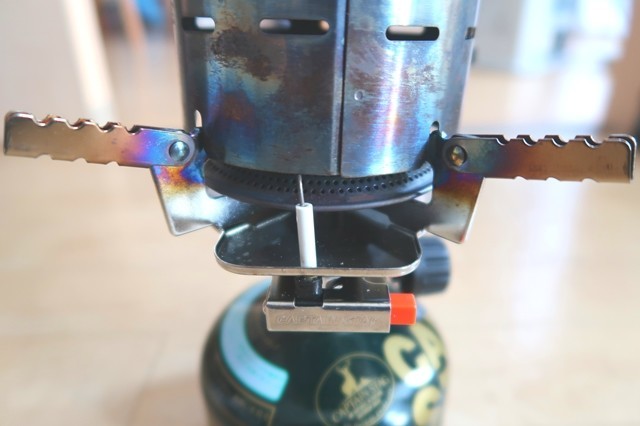 ヒータアタッチメントと五徳の様子