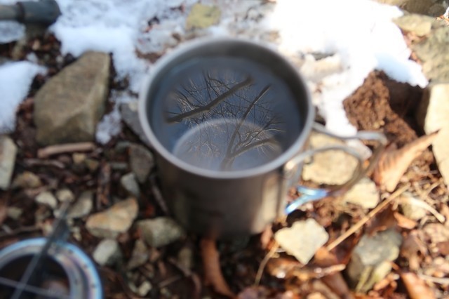 解かした雪で作った水の様子