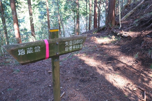 地蔵堂・矢倉岳（山伏平）矢倉沢ルートの分岐