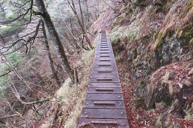 飛龍山の桟道の様子