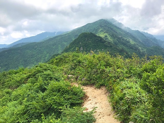 ダイグラ尾根を振り返っての宝珠山写真