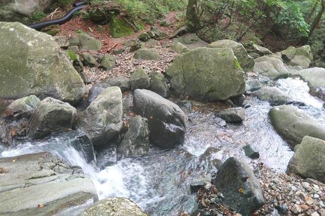 地蔵峠へのルートの渡渉箇所