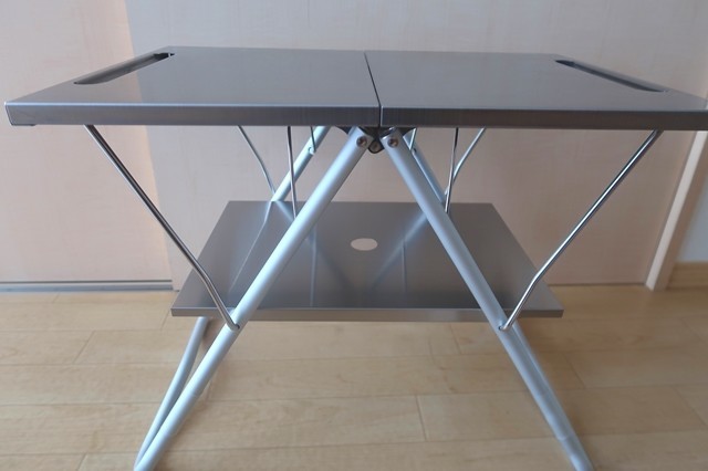 スノーピーク焚き火テーブルにステンレストレーユニットを装着させた完成形