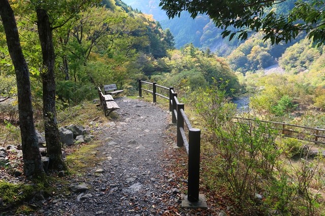 赤水の滝展望台のベンチ