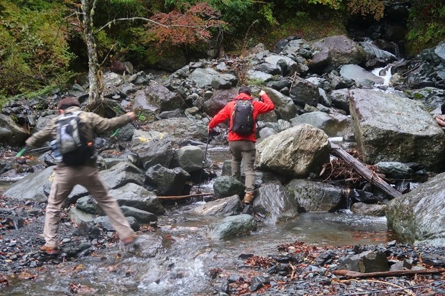 山伏登山道の渡渉箇所