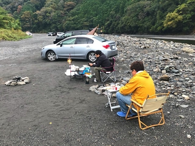 静岡無料キャンプ場玉川自然広場を満喫した様子