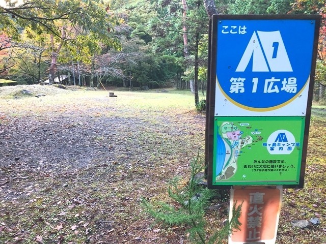 梅ヶ島キャンプ場のキャンプサイトは区分けされている
