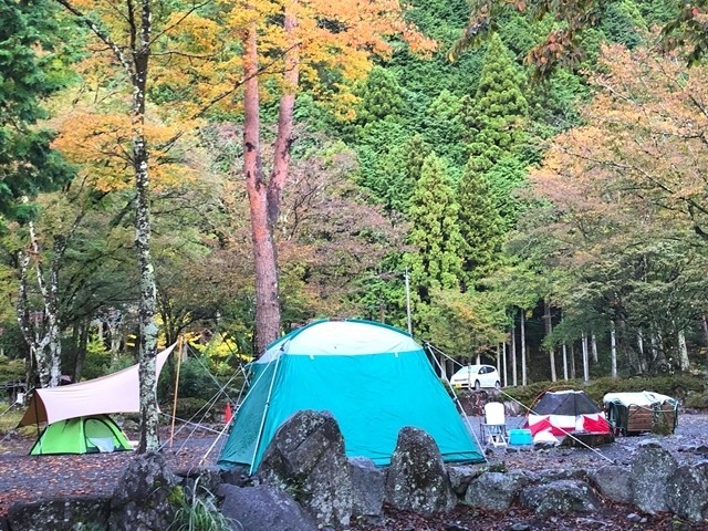 梅ヶ島キャンプ場でキャンプをした時の様子