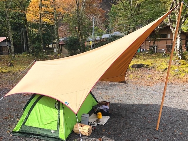 梅ヶ島キャンプ場で設営したテント