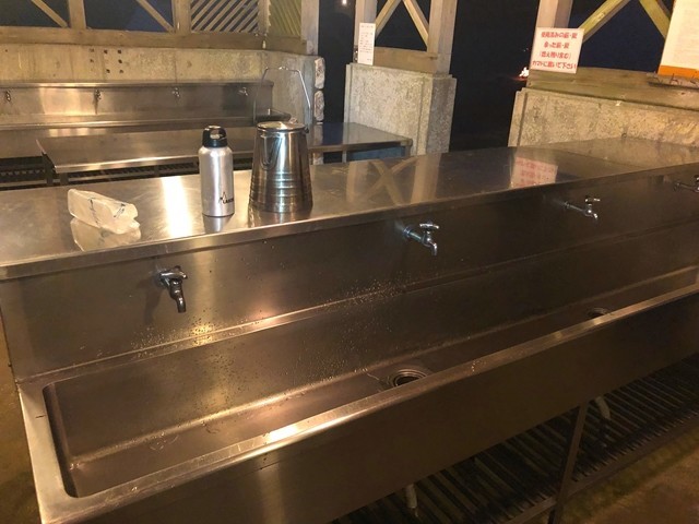 野反湖キャンプ場の炊事場