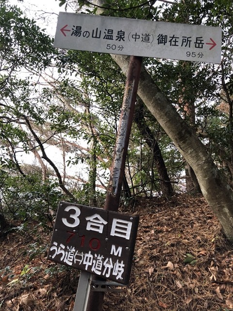 御在所岳登山道うら道⇔中道分岐