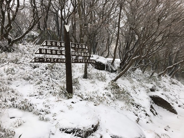 御在所岳山頂方面と、御在所岳ロープウェイ駅分岐