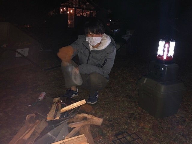 野反湖キャンプ場でキャンプの様子