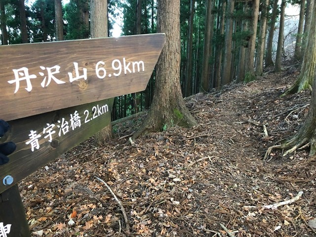 丹沢三峰縦走ルートの青宇治橋分岐