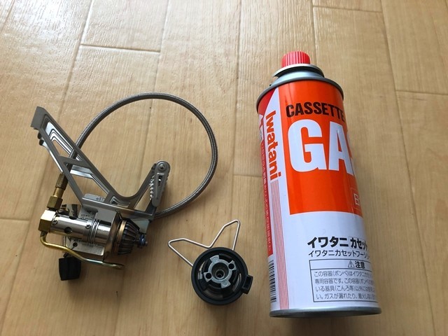 ＣＢ缶・ＯＤ缶互換アダプターが使えるガスバーナー