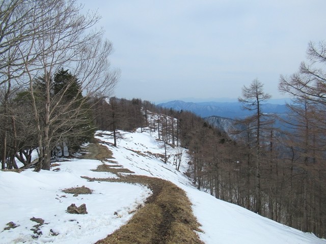 雲取山の山頂からのルート