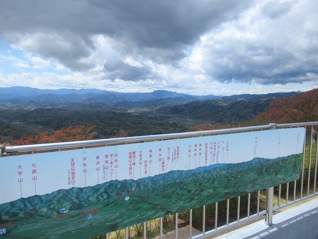 蓑山山頂から奥多摩、奥秩父の山並遠望