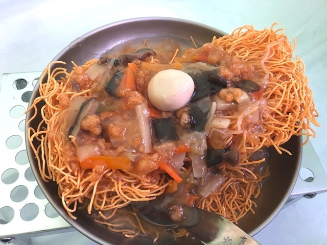 テント泊の山飯は皿うどん