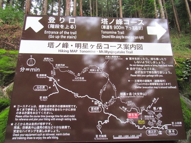 明星ヶ岳への登山口