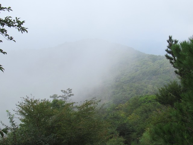 箱根外輪山ガスに包まれた様子