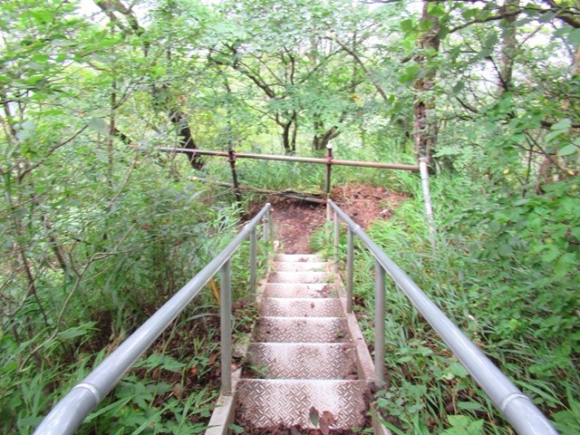 箱根外輪山金時山の山頂から頼光対面の滝・銚子ヶ淵ルートの様子