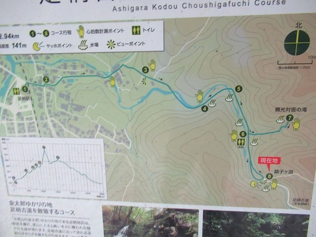 頼光対面の滝周辺の地図