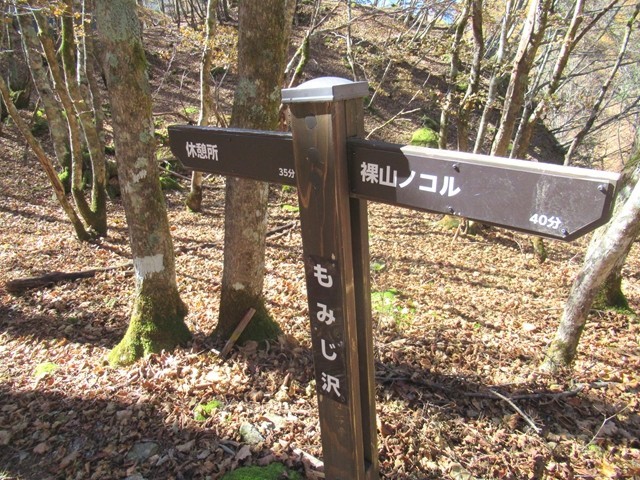 櫛形山トレッキングコースを使って櫛形山北尾根の入口を目指す様子