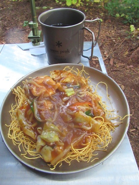 キャン飯で完成した皿うどん