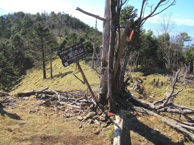 富士山が綺麗に見える小金沢山の山頂
