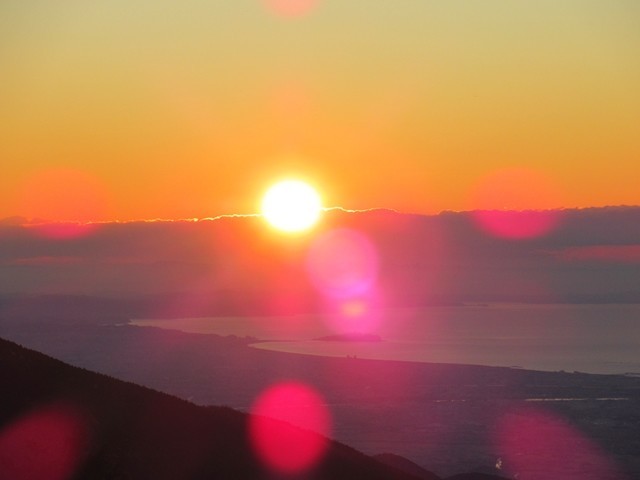 丹沢ご来光の様子