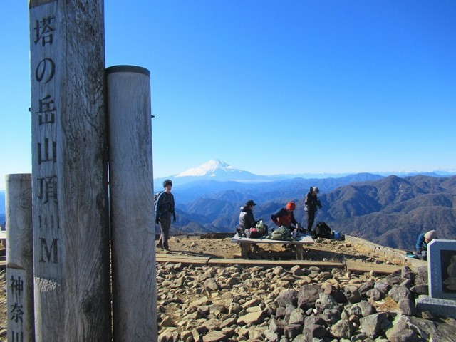 元旦登山で塔ノ岳の混雑