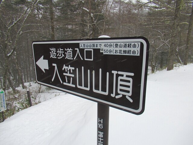 公衆トイレの目の前の入笠山への登山ルート分岐