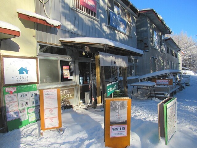 宿泊したヒュッテ入笠（マナスル山荘）朝の様子